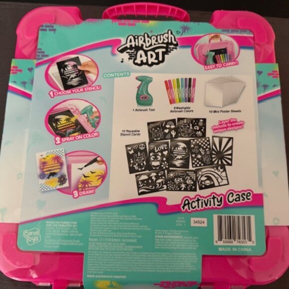 Airbrush Activity Case - Create Amazing Art - Battery Powered Airbrush - Pink - Picture 5 of 6